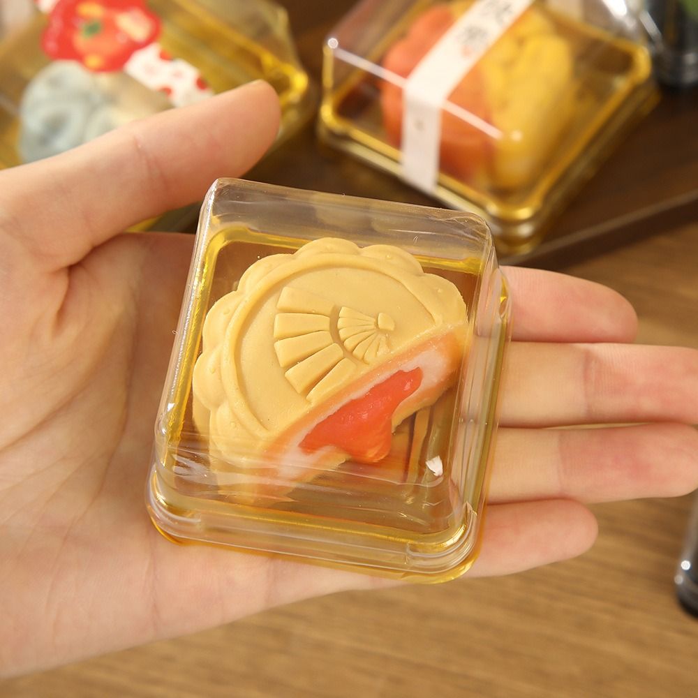 Xmas Food Storage Containers - 50 個 50/75/100 グラム月餅ボックス正方形密封クッキー収納ボックス防塵食品グレード月餅包装箱