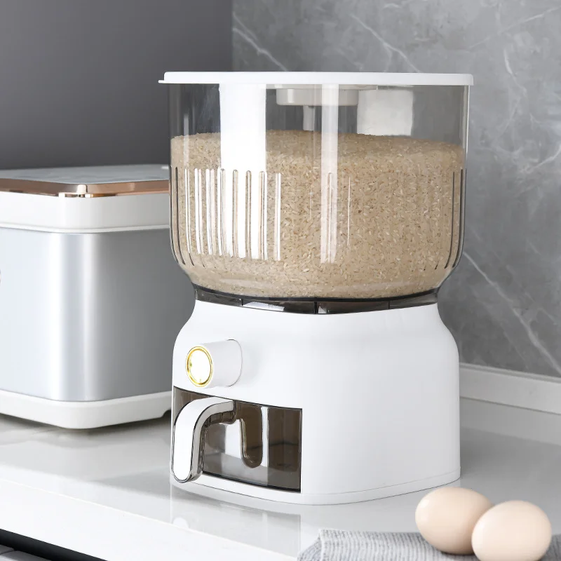 Food Storage Acrylic Containers - 10KG キッチン米びつ収納ボックス シリアルディスペンサー 防湿シリアル乾物穀物ビンコンテナ キッチン米びつ