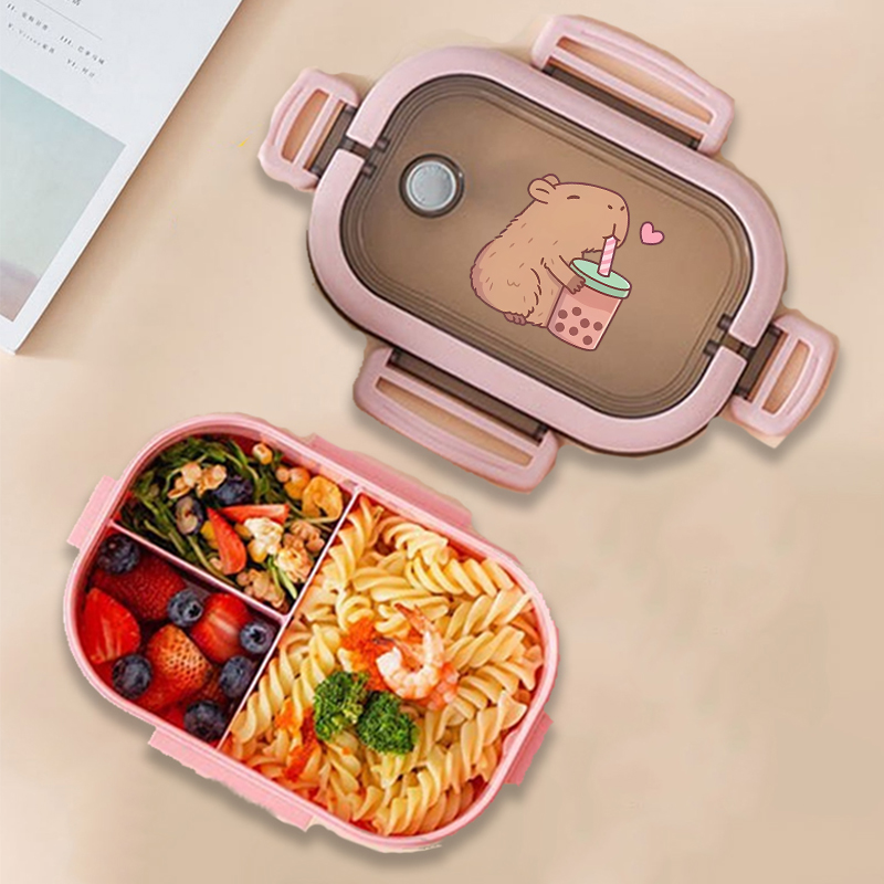 Food Storage Containers - カピバラ弁当箱アニメ動物プリント食品保存容器子供学校ピクニック弁当箱男の子女の子オフィスディナーケース