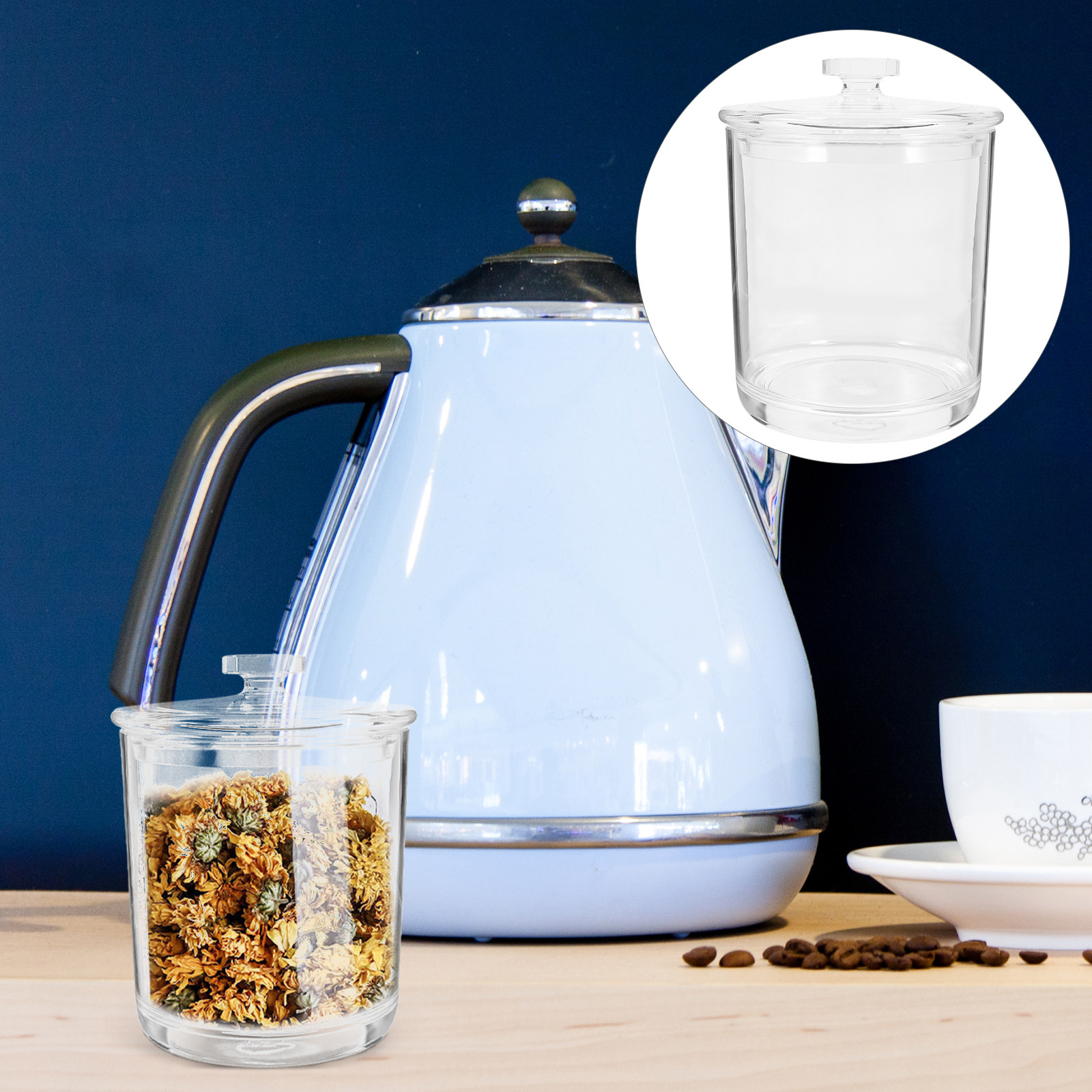 Food Storage Acrylic Containers - 透明な茶葉保存容器 アクリル製キャニスター 密閉蓋付き 茶葉、乾燥食品、スナック、キャンディーの保存用