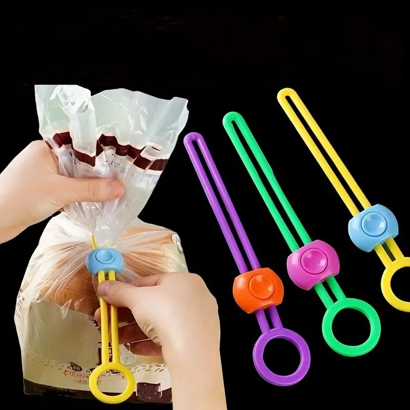 Food Storage Zip Lock Bags - ポータブル食品シーリングクリップ、再利用可能なブレッドバッグクリップ、収納ヒートナークランプ、食品シール、キッチンアクセサリー、5個、10個