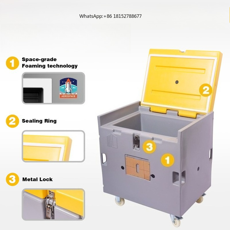 Food Storage Containers - 食品グレード素材 ドライアイス保管用断熱コンテナボックス トート 130L
