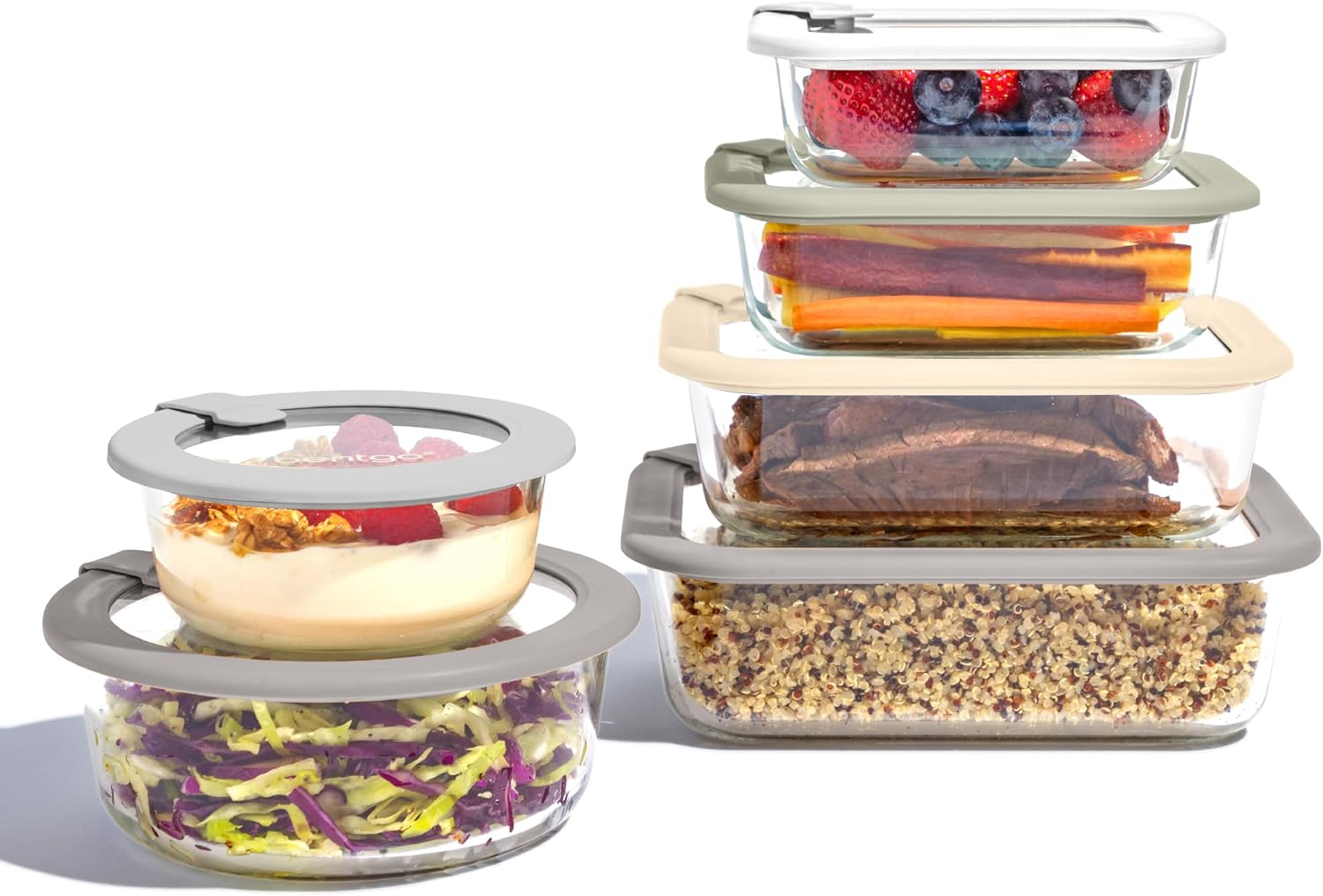 Food Storage Containers Glass - Bentgo シグネチャーガラス製食品保存容器（蓋付き）、12個セット