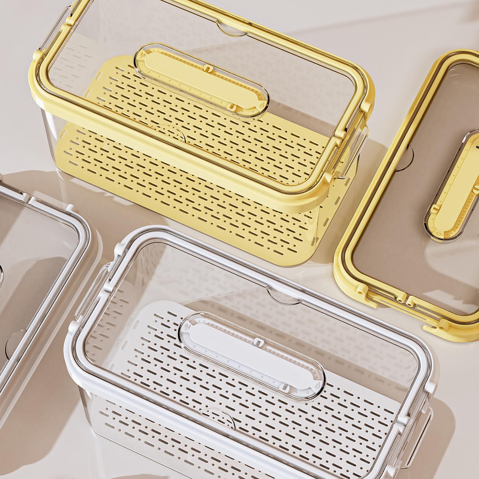 Food Storage Large Plastic Containers - 冷蔵庫食品保存容器蓋付き大容量ポータブル積み重ね可能な果物野菜収納オーガナイザー小麦粉砂糖用
