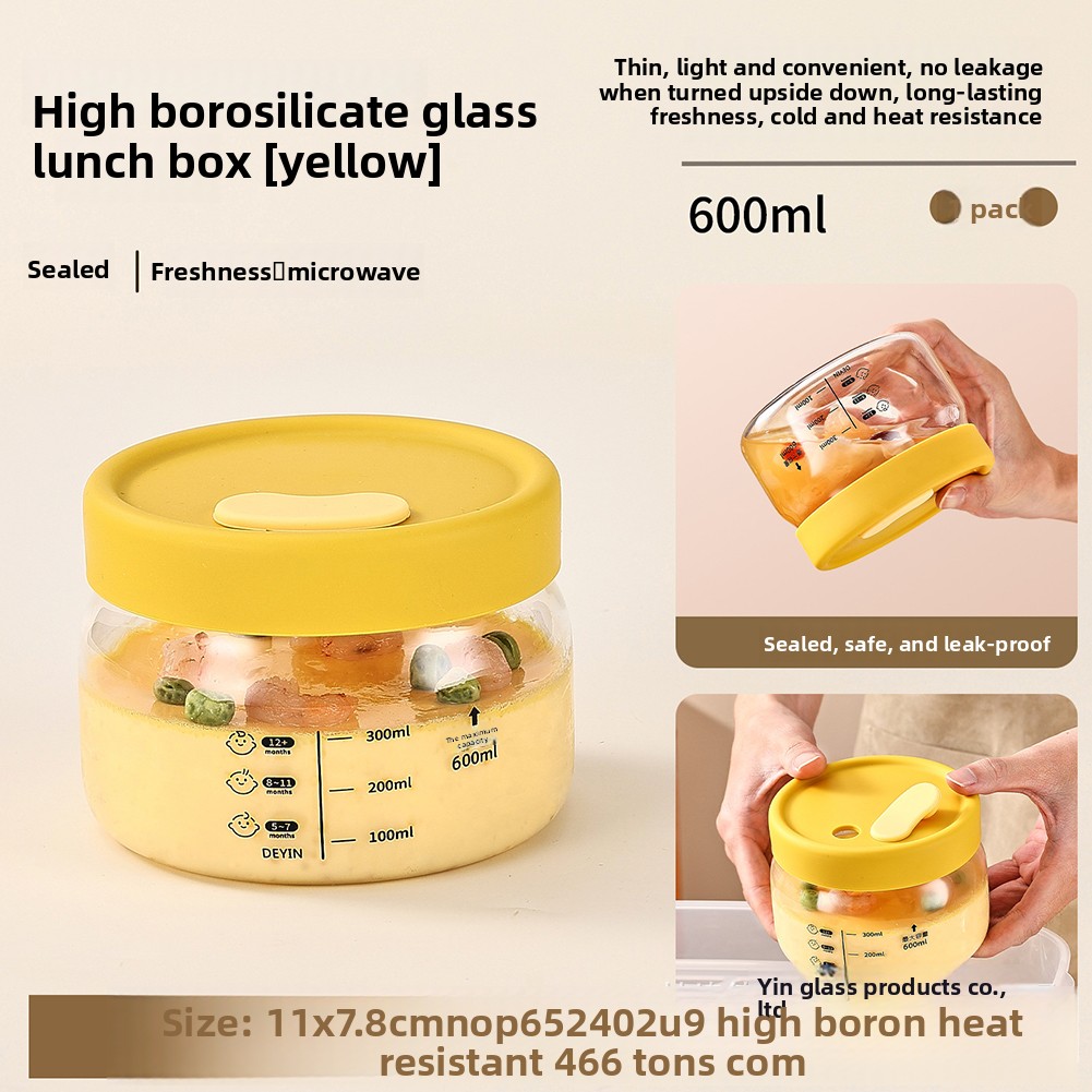 Food Storage Containers Glass - ガラス食品保存容器気密漏れ防止フードボウル弁当弁当箱電子レンジ食器洗い機対応ランチパッキングストレージ
