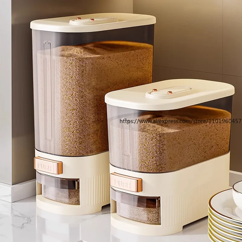 Food Storage Acrylic Containers - 食品グレードの米保存容器 家庭用気密米バケツ 防虫防湿シリアルディスペンサー
