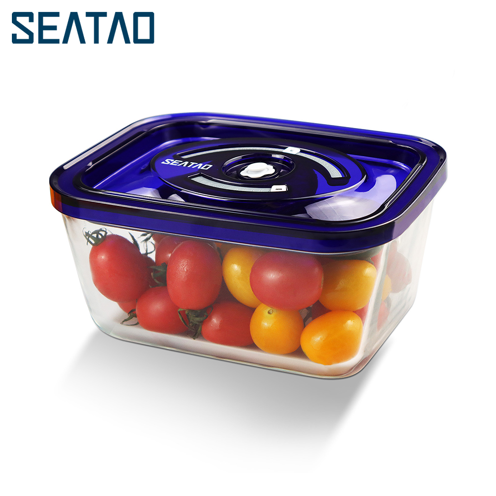 Food Storage Containers Glass - Seataoガラス食品収納コンテナは、食事の準備をしている蓋付きの真空シーラー気密ストレージコンテナを保存します
