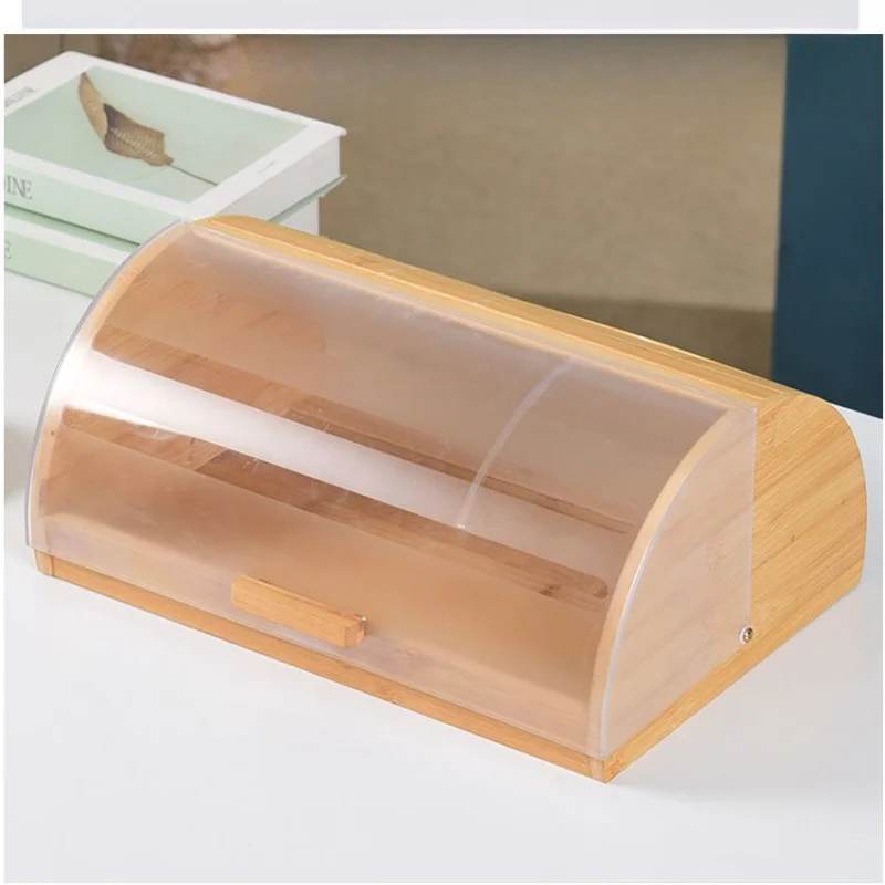 竹製ブレッドボックス、アクリル製透明蓋付き、キッチン用品食品 - Food Storage Acrylic Containers のレビューと価格