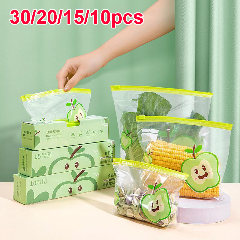 再利用可能なジップロックバッグ食品グレード透明保存袋冷蔵庫鮮 - Food Storage Zip Lock Bags のレビューと価格