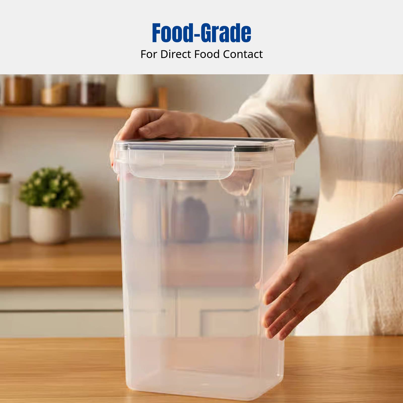 気密食品保存容器セット、大容量、透明、積み重ね可能、冷蔵庫用 - Food Storage Large Plastic Containers のレビューと価格
