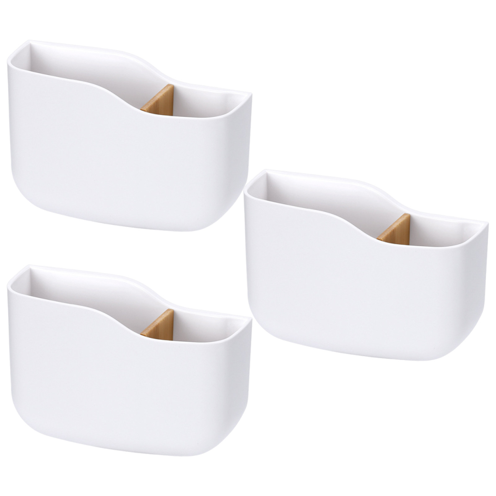 3個入りリモコンホルダー 壁掛けオーガナイザー 竹製仕切り  - Food Storage Organizer のレビューと価格