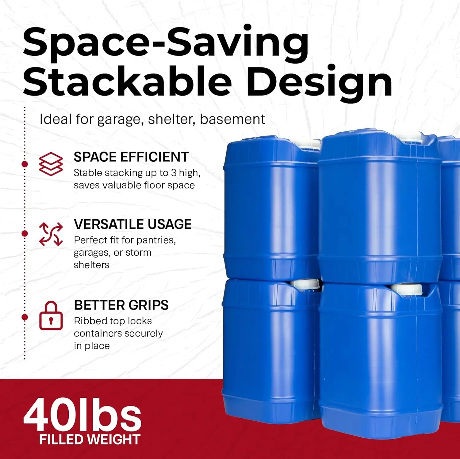 レガシー食品保存用緊急水貯蔵容器、長期保存用5ガロン水タンク - Food Storage For Long Term のレビューと価格