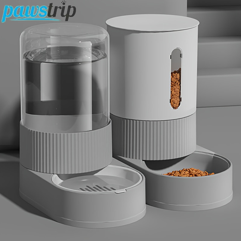 大容量猫用自動給餌器、自動給水器、猫用フードボウル、重力式フ - Food Storage Large Plastic Containers のレビューと価格