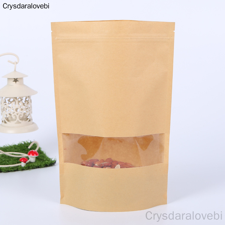 クラフト紙の窓袋,ジッパー式クロージャー,ギフト用,ドライフ - Food Storage Ziploc Bags のレビューと価格