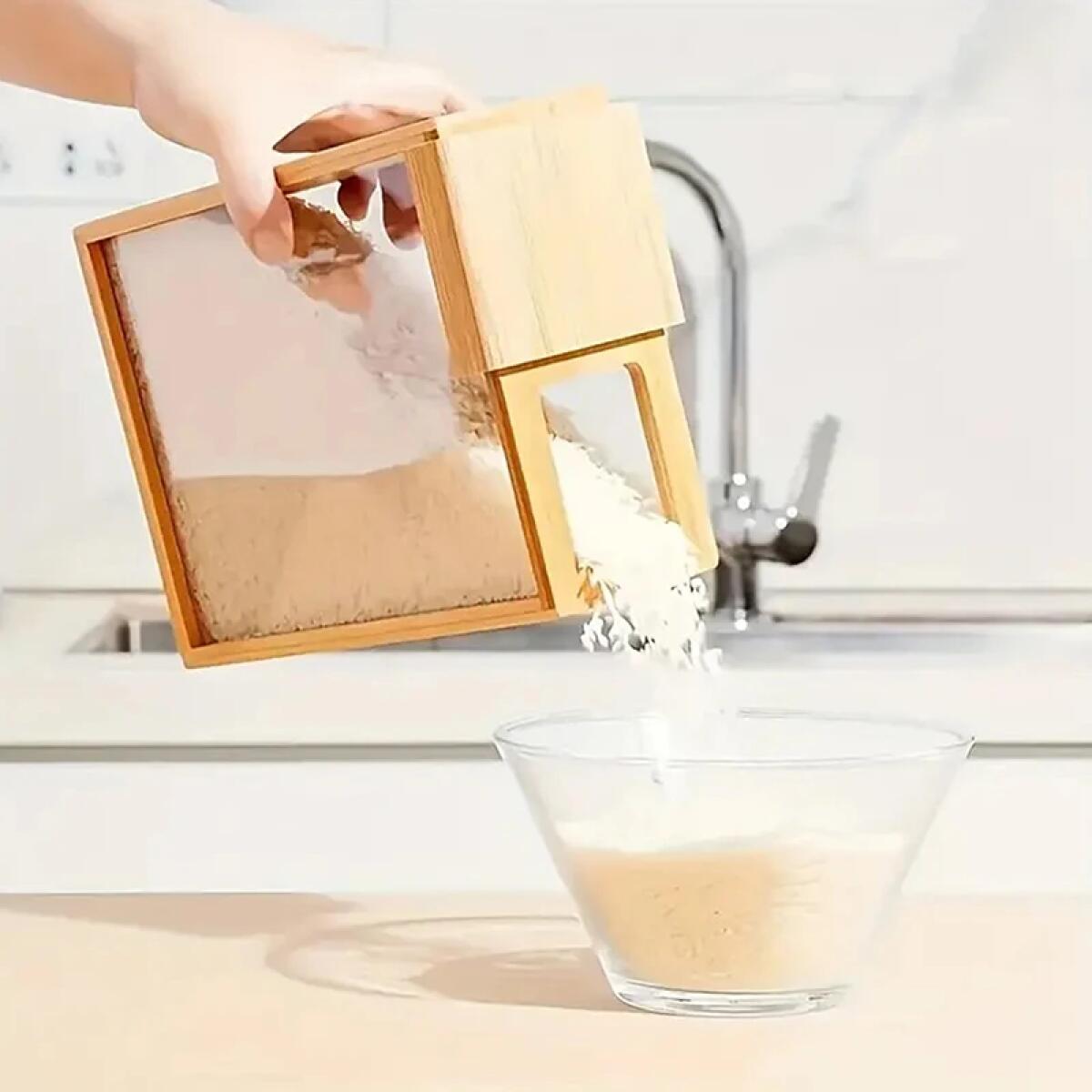 フードディスペンサー キッチンオーガナイザー 竹製密閉パント - Food Storage Acrylic Containers のレビューと価格