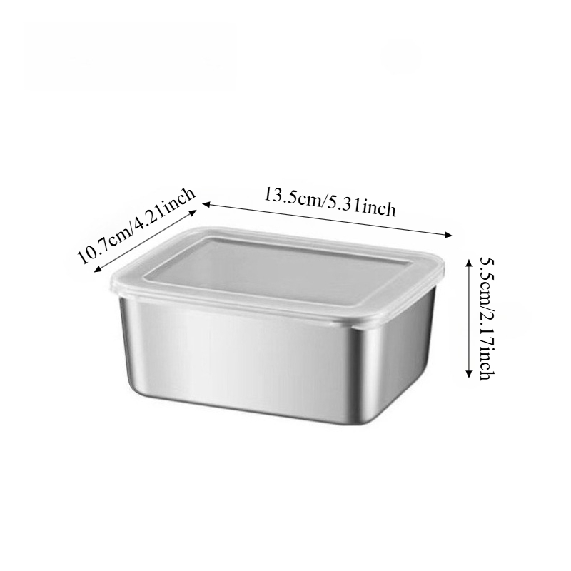 3/6個入り ステンレス製 長方形食品保存容器 蓋付き 厚手 - Food Storage Square Containers のレビューと価格