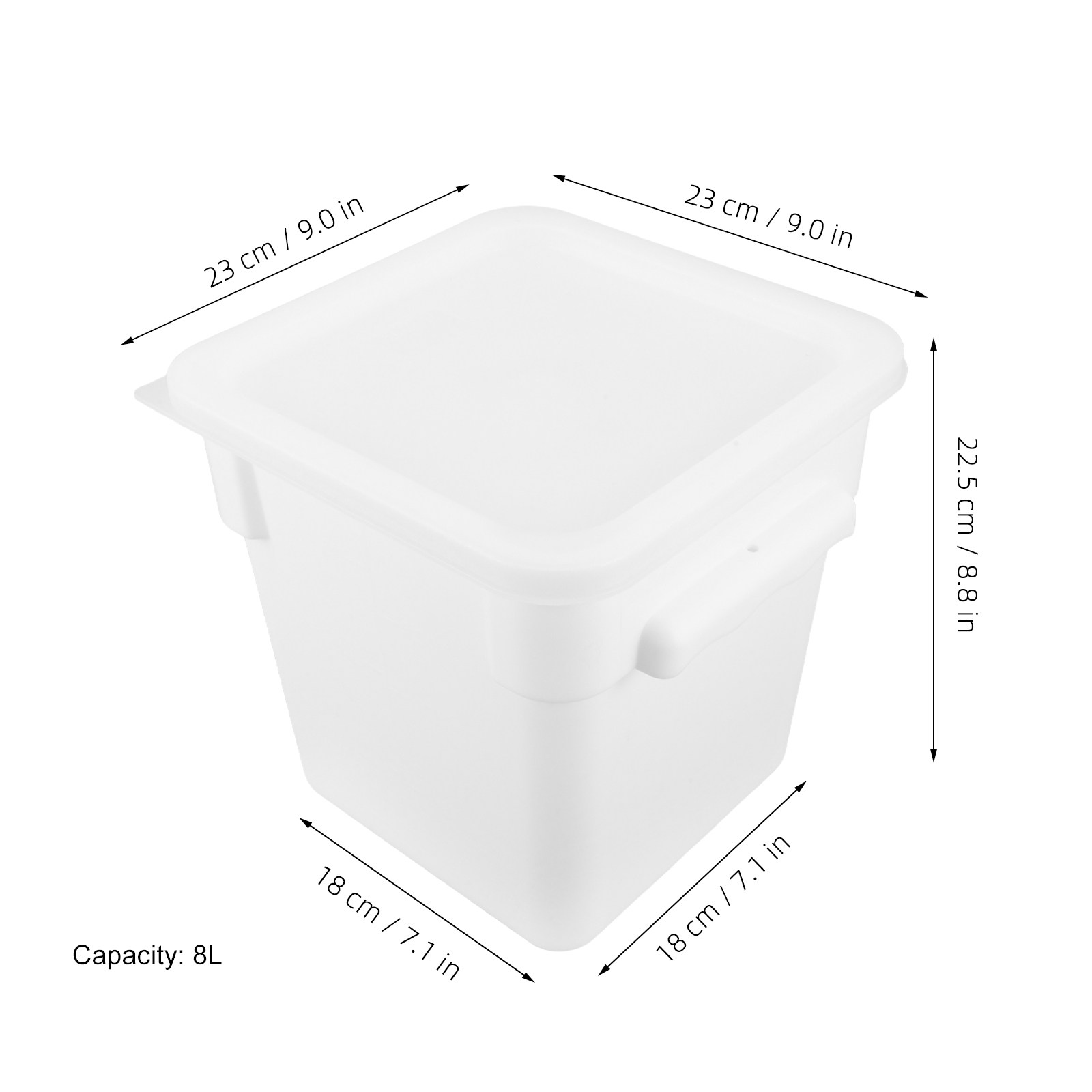 正方形プラスチック製食品保存容器 業務用 8L ビン ハンド - Food Storage Containers のレビューと価格