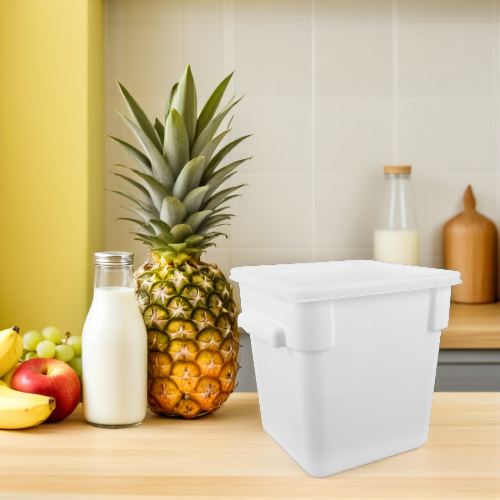 正方形プラスチック製食品保存容器 業務用 8L ビン ハンド - Food Storage Containers のレビューと価格