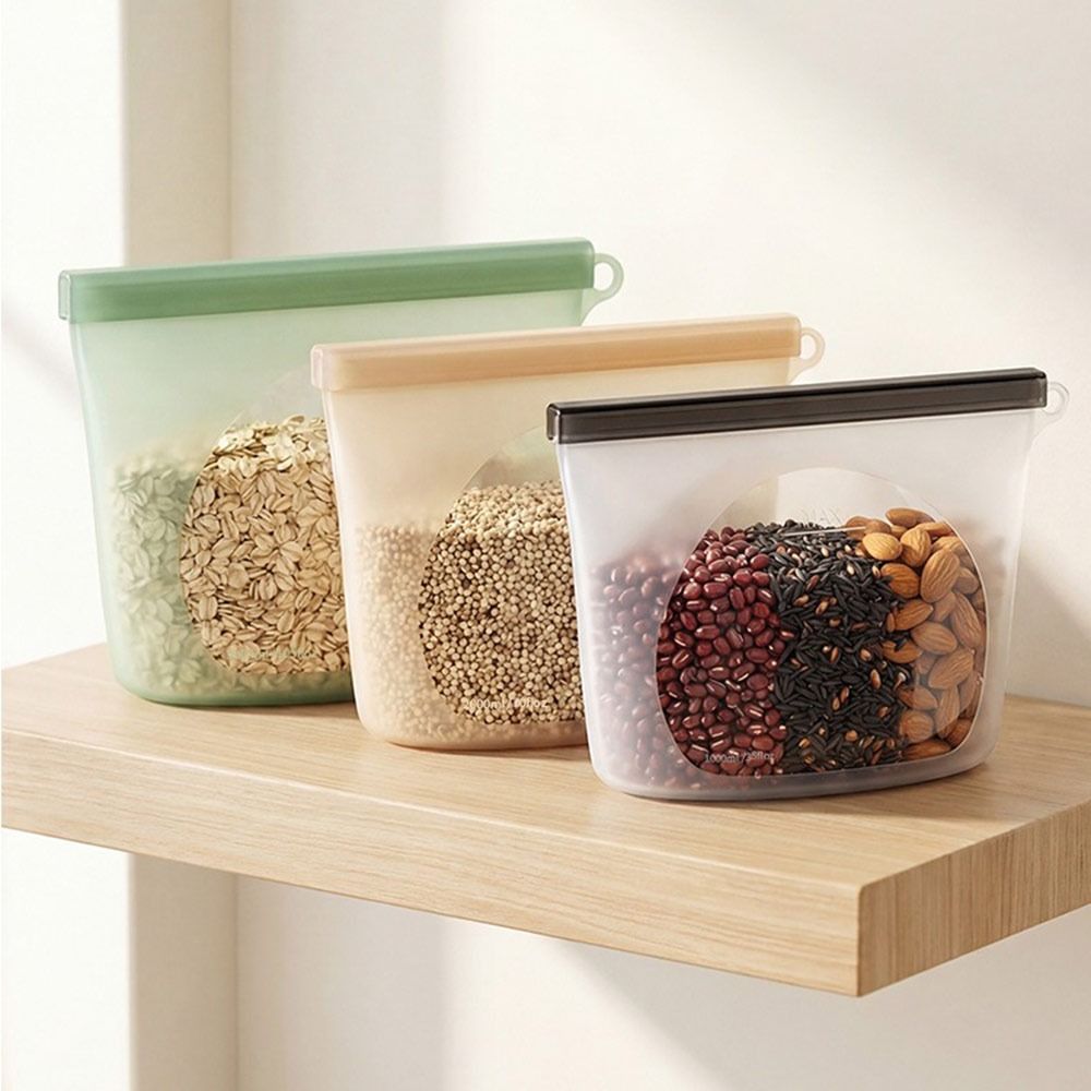 シリコン食品保存袋 防湿 再利用可能 食品包装袋 ジップロッ - Food Storage Ziploc Bags のレビューと価格