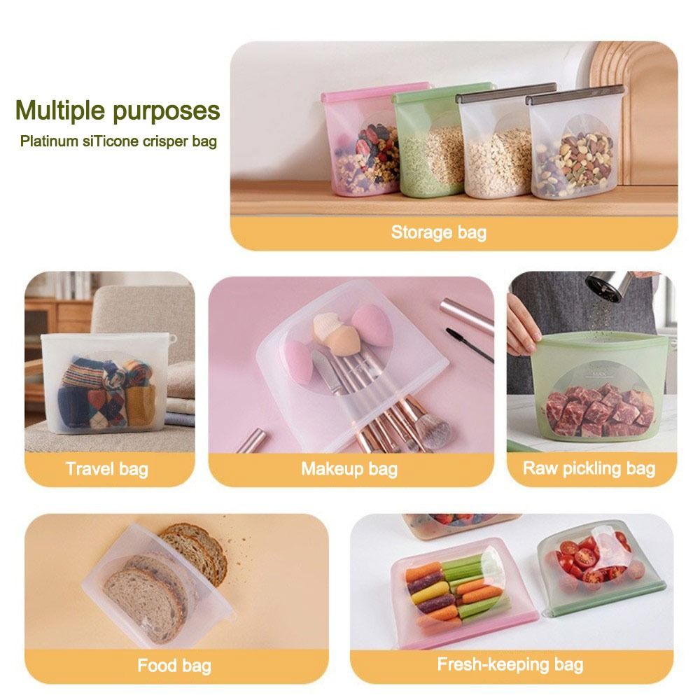 シリコン食品保存袋 防湿 再利用可能 食品包装袋 ジップロッ - Food Storage Ziploc Bags のレビューと価格
