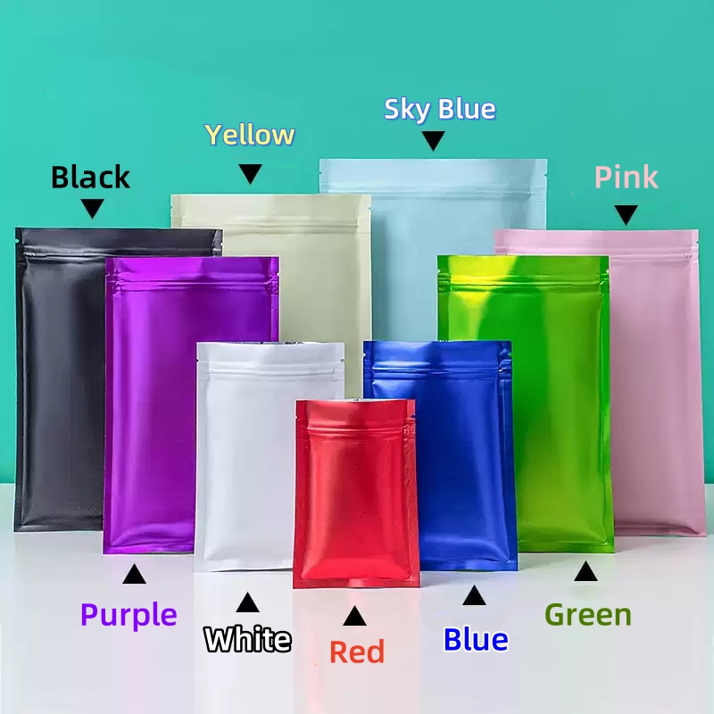 100 個のカラフルなトップフィードホイルジップロックバッグ - Food Storage Ziploc Bags のレビューと価格