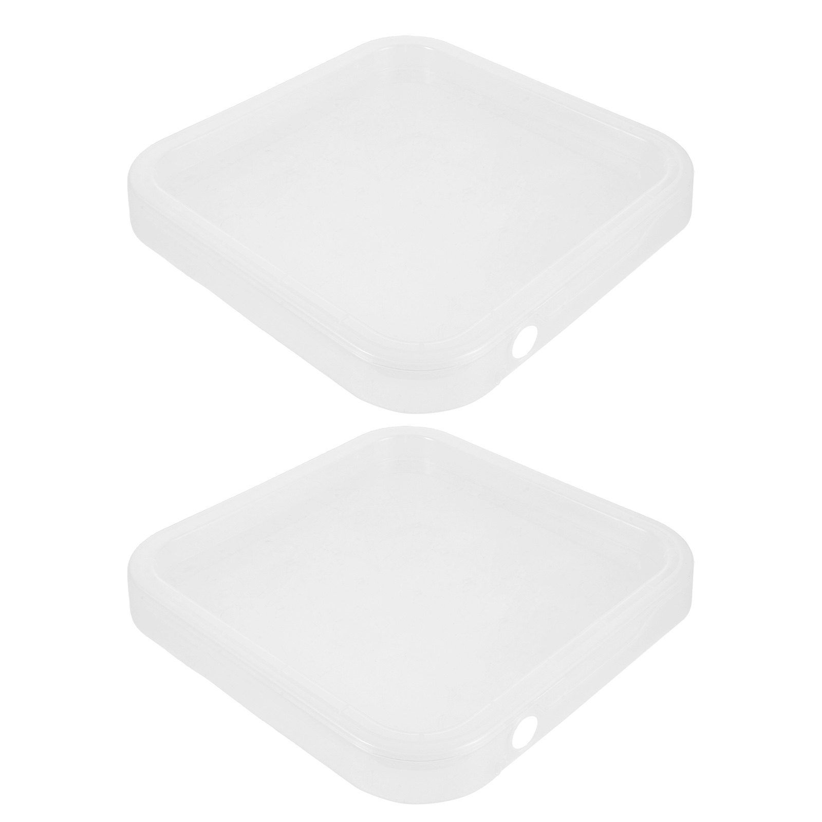 2個入り正方形プラスチックバケツ蓋 透明な漏れ防止ペールカバ - Food Storage Square Containers のレビューと価格