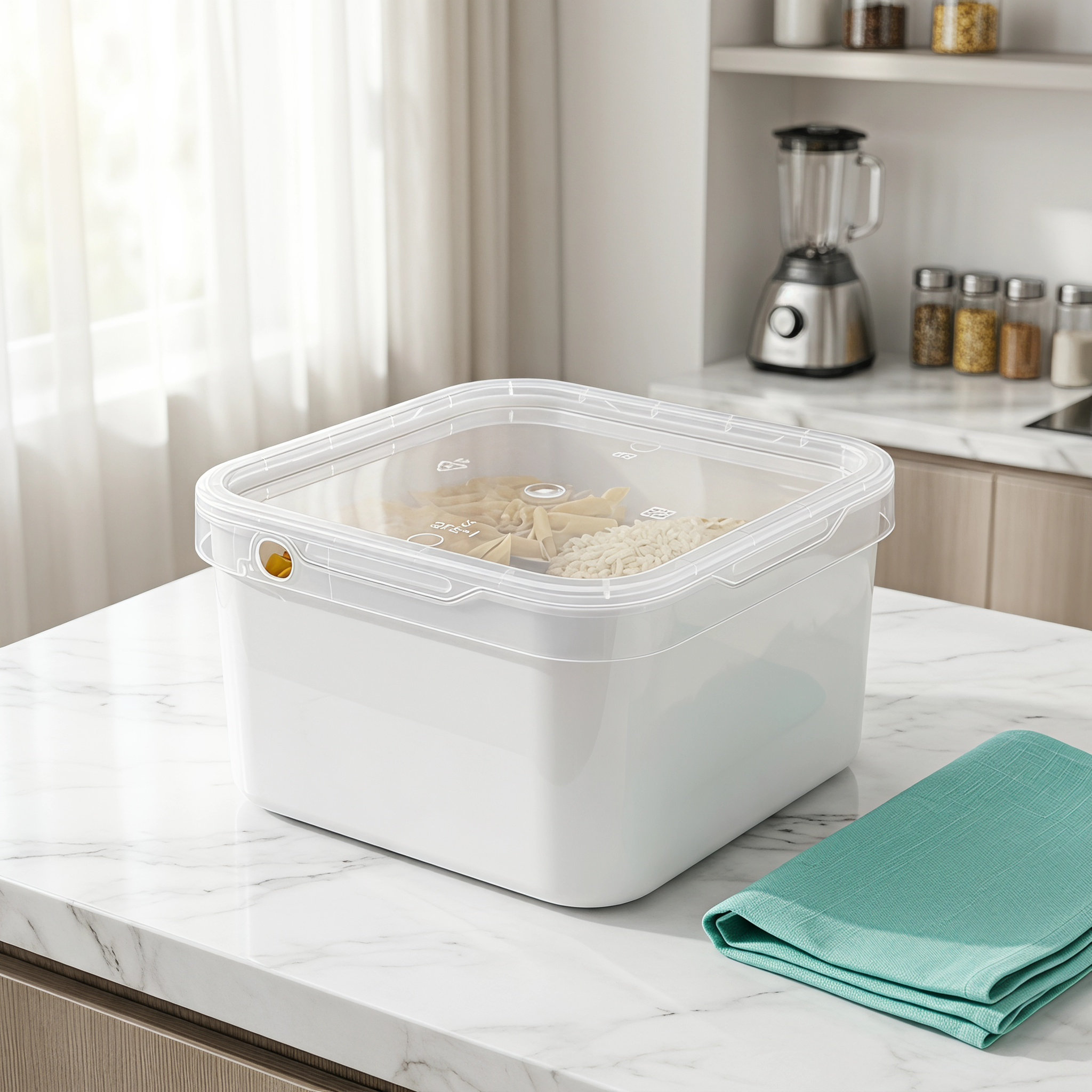 2個入り正方形プラスチックバケツ蓋 透明な漏れ防止ペールカバ - Food Storage Square Containers のレビューと価格