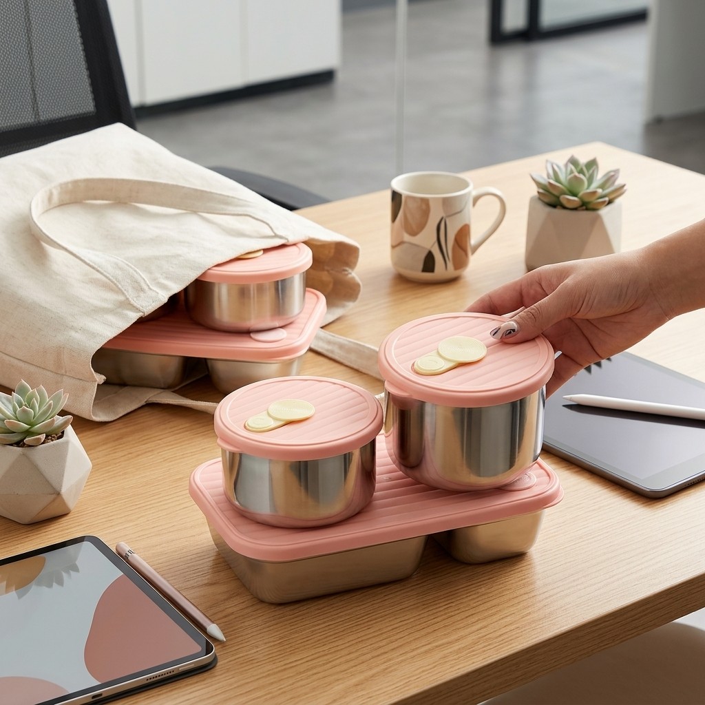 電子レンジ対応 304ステンレス製ランチボックスセット 弁当 - Food Storage Containers B&M のレビューと価格
