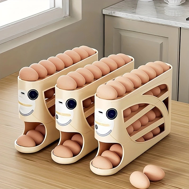 3段式回転卵収納容器 冷蔵庫用 24個収納 オーガナイザーラ - Food Storage Large Plastic Containers のレビューと価格