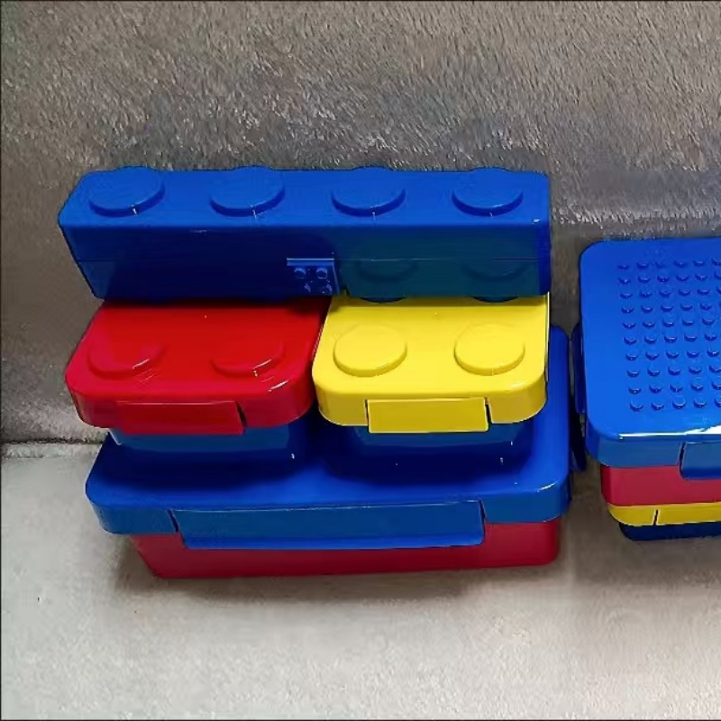 創造的で面白い組み立てブロック型弁当箱（子供用）- 電子レン - Food Storage Building のレビューと価格