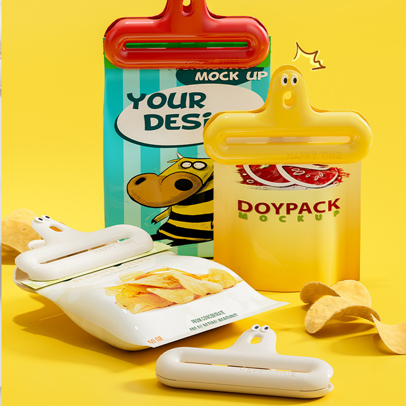 1/4サイズの漫画風シーリングクリップ、防湿スナック固定クリ - Food Storage Zip Lock Bags のレビューと価格