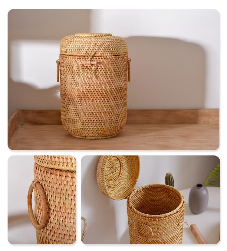ふた付きの編まれた籐のお茶の収納ボックス,ティーバッグ,コー - Food Storage Containers B&M のレビューと価格