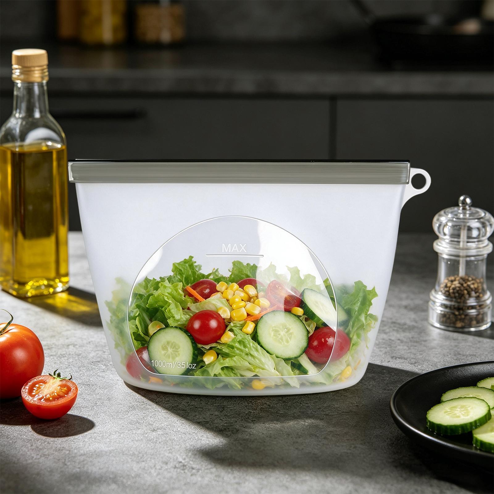 再利用可能な食品保存袋漏れ防止高温耐性容器ジップロックランチ - Food Storage Ziploc Bags のレビューと価格