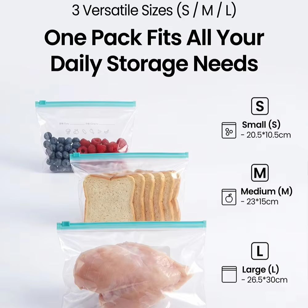 ジップロック式食品保存袋厚手タイプ自動密閉繰り返し使用可能電 - Food Storage Ziploc Bags のレビューと価格