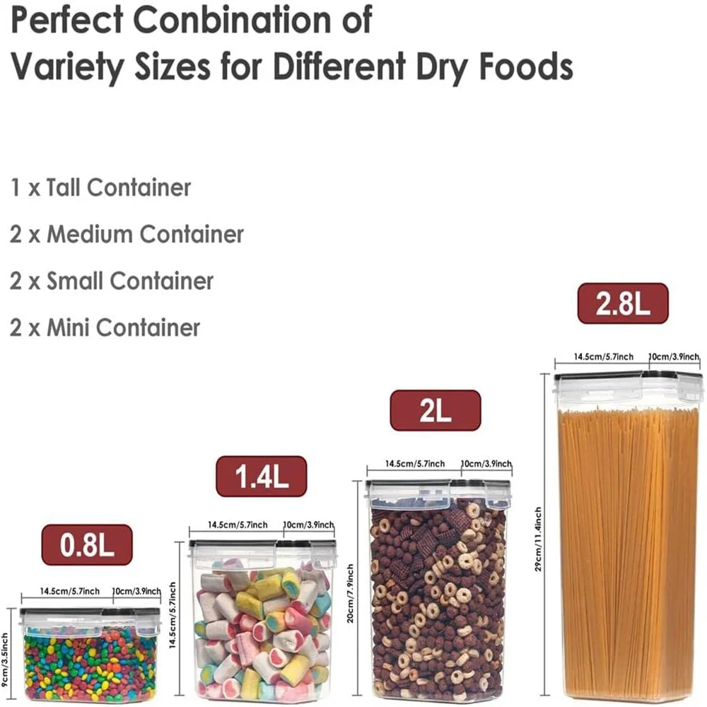 キッチン7個入り食品保存容器セット BPAフリー プラスチッ - Food Storage Acrylic Containers のレビューと価格