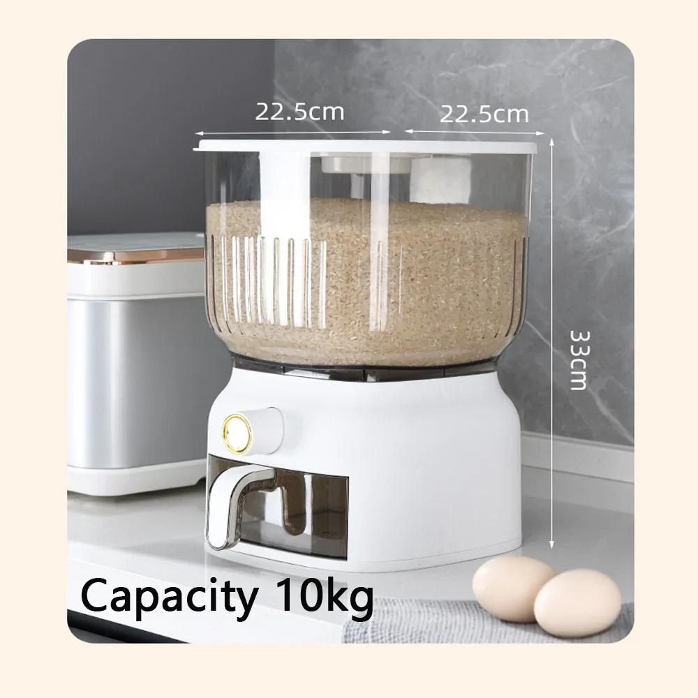 10KG キッチン米びつ収納ボックス シリアルディスペンサー - Food Storage Acrylic Containers のレビューと価格