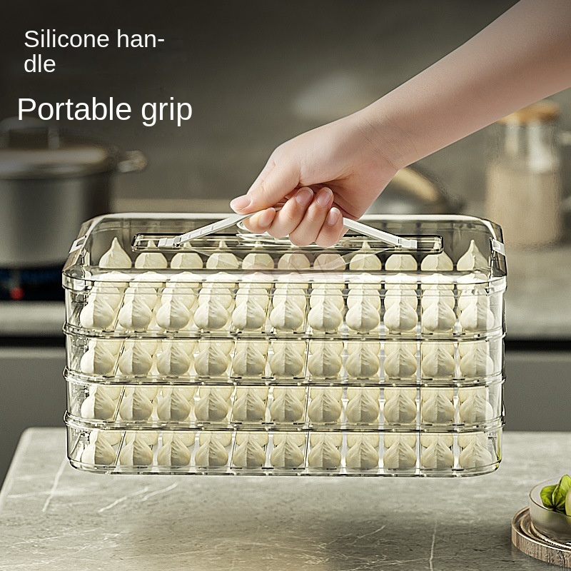 餃子収納ボックス、大容量多層冷凍庫クイック食品保管冷蔵庫密閉 - Food Storage Aluminum のレビューと価格