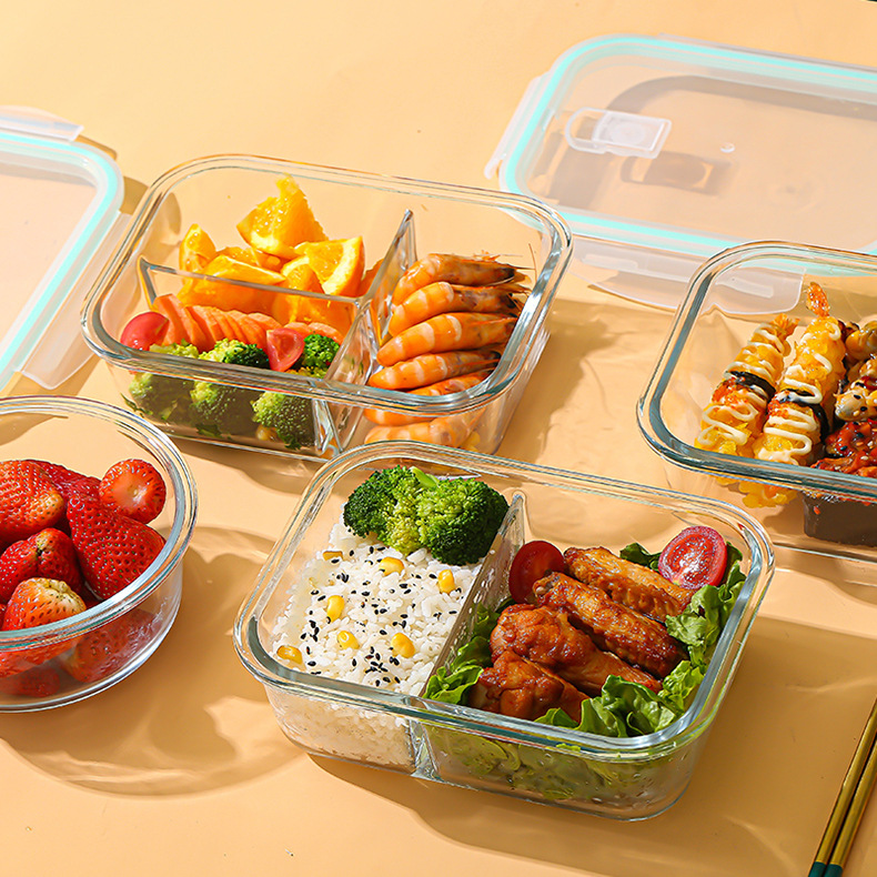 ガラス製鮮度保持容器 高硼珪酸耐熱電子レンジ対応弁当箱 冷蔵 - Food Storage Square Containers のレビューと価格