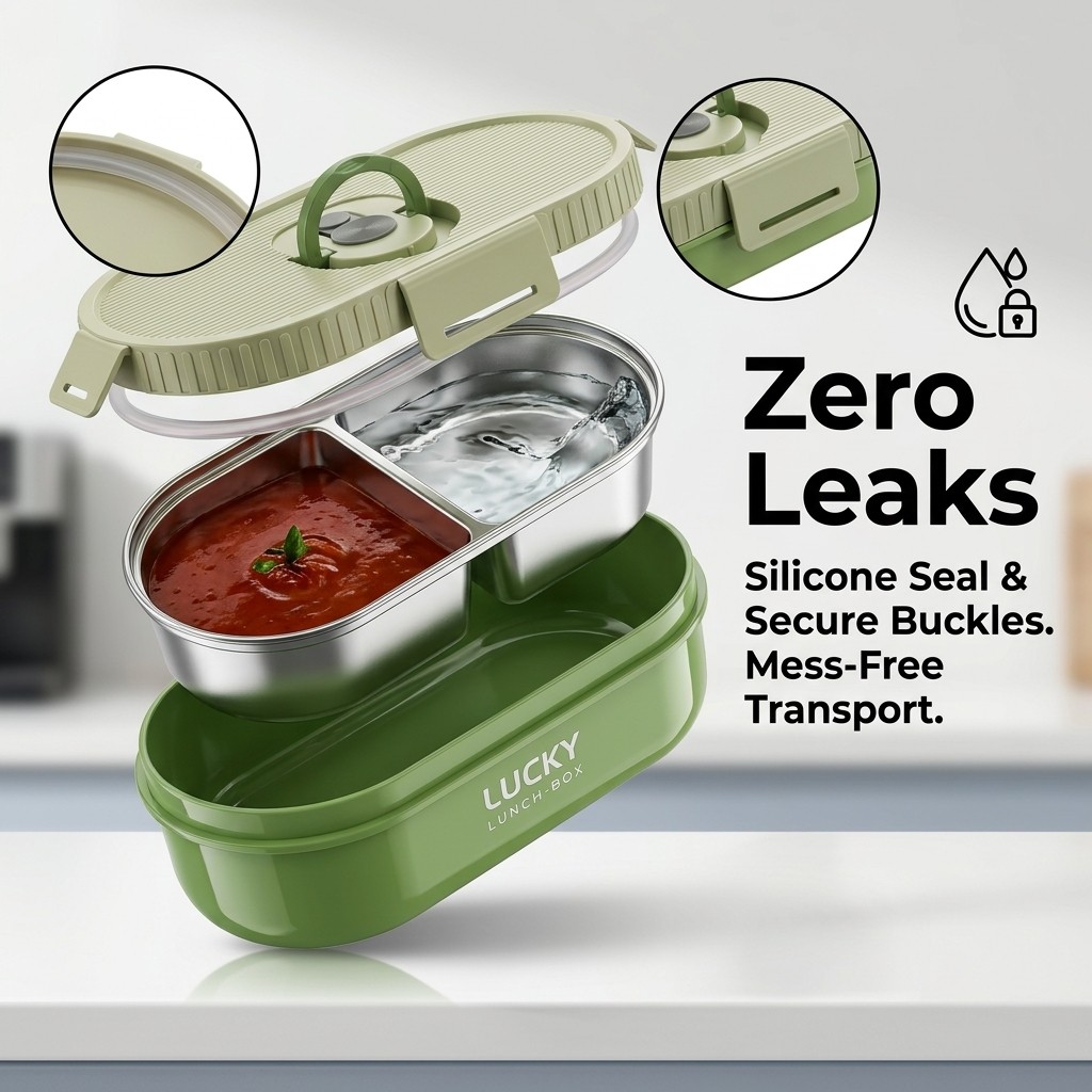 電子レンジ対応 304ステンレス製弁当箱セット、漏れ防止ポー - Food Storage Containers B&M のレビューと価格