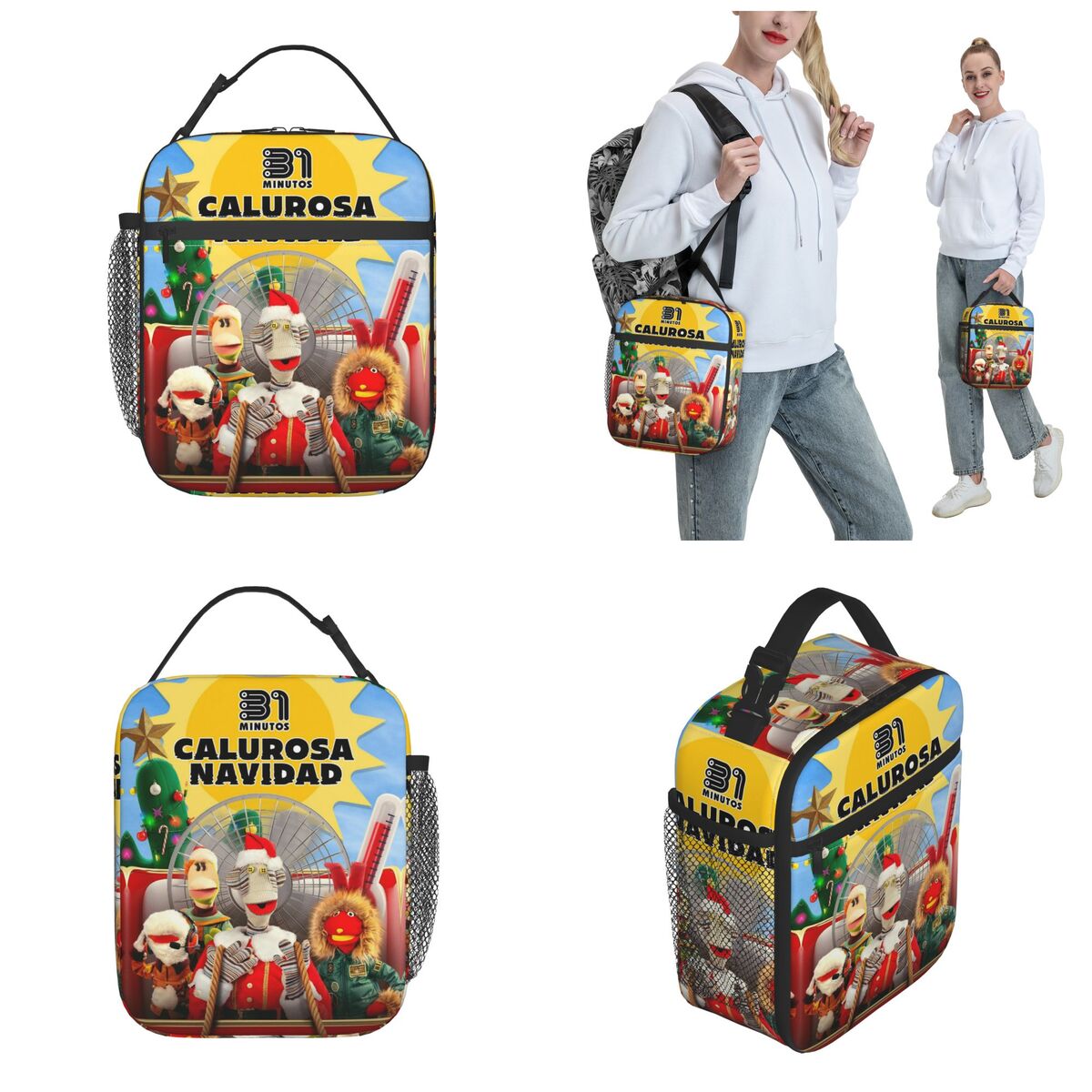 31分チリ製漫画柄断熱ランチバッグ保温バッグ   食事容器  - Xmas Food Storage Containers のレビューと価格