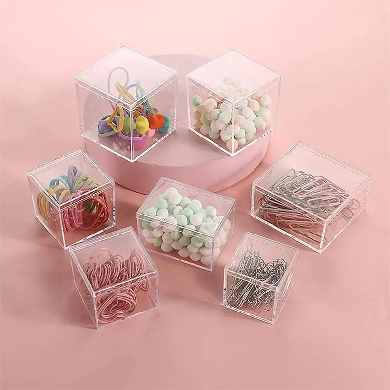 12 個透明アクリルボックスカバー付きプラスチックオーガナイ - Food Storage Acrylic Containers のレビューと価格