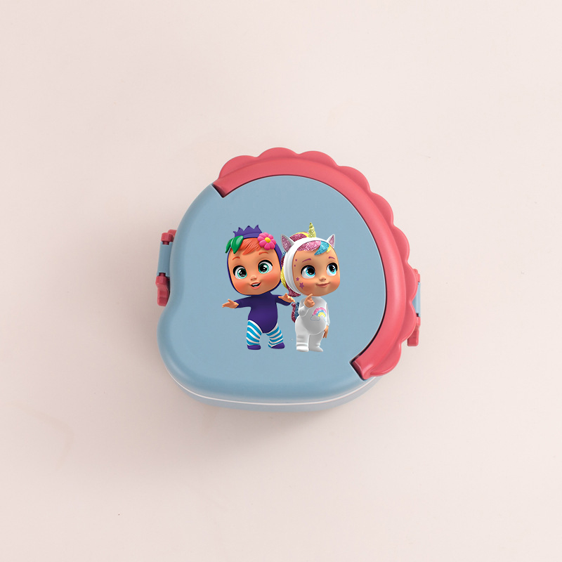 泣いている赤ちゃん女の子ポータブル弁当箱密閉弁当箱2層格子電 - Xmas Food Storage Containers のレビューと価格
