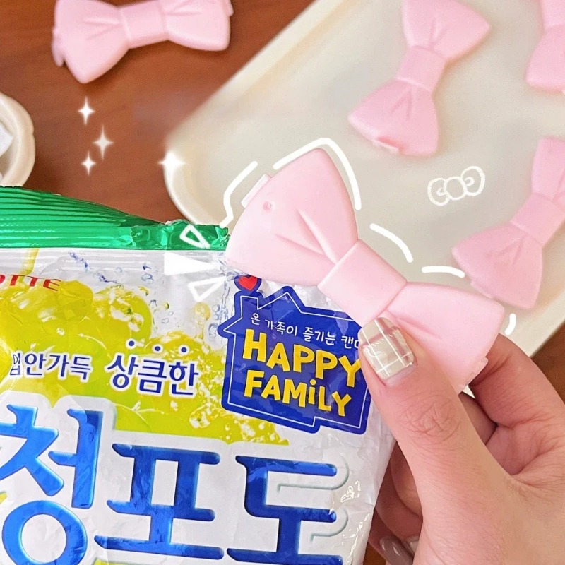 5個入り かわいいフードシーリングクリップ - ピンクのリボ - Food Storage Zip Lock Bags のレビューと価格