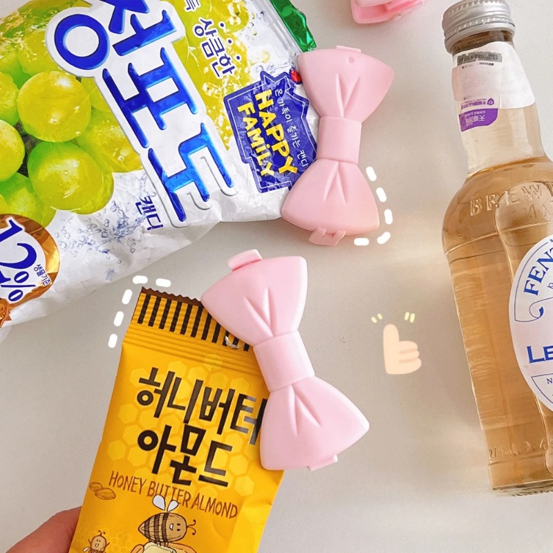 5個入り かわいいフードシーリングクリップ - ピンクのリボ - Food Storage Zip Lock Bags のレビューと価格