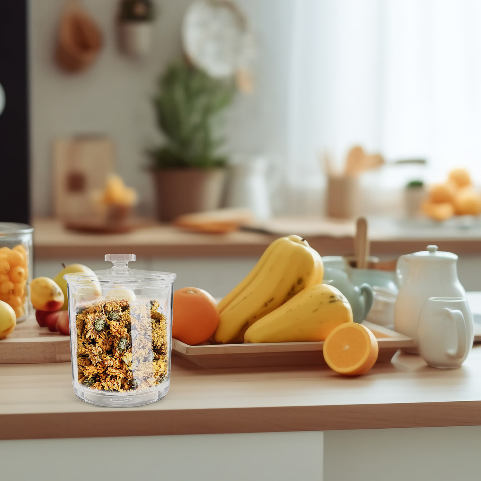 透明な茶葉保存容器 アクリル製キャニスター 密閉蓋付き 茶葉 - Food Storage Acrylic Containers のレビューと価格