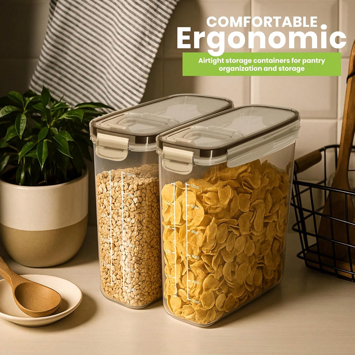 4個セット（4L / 135オンス）特大密閉食品保存容器、バ - Food Storage Large Plastic Containers のレビューと価格