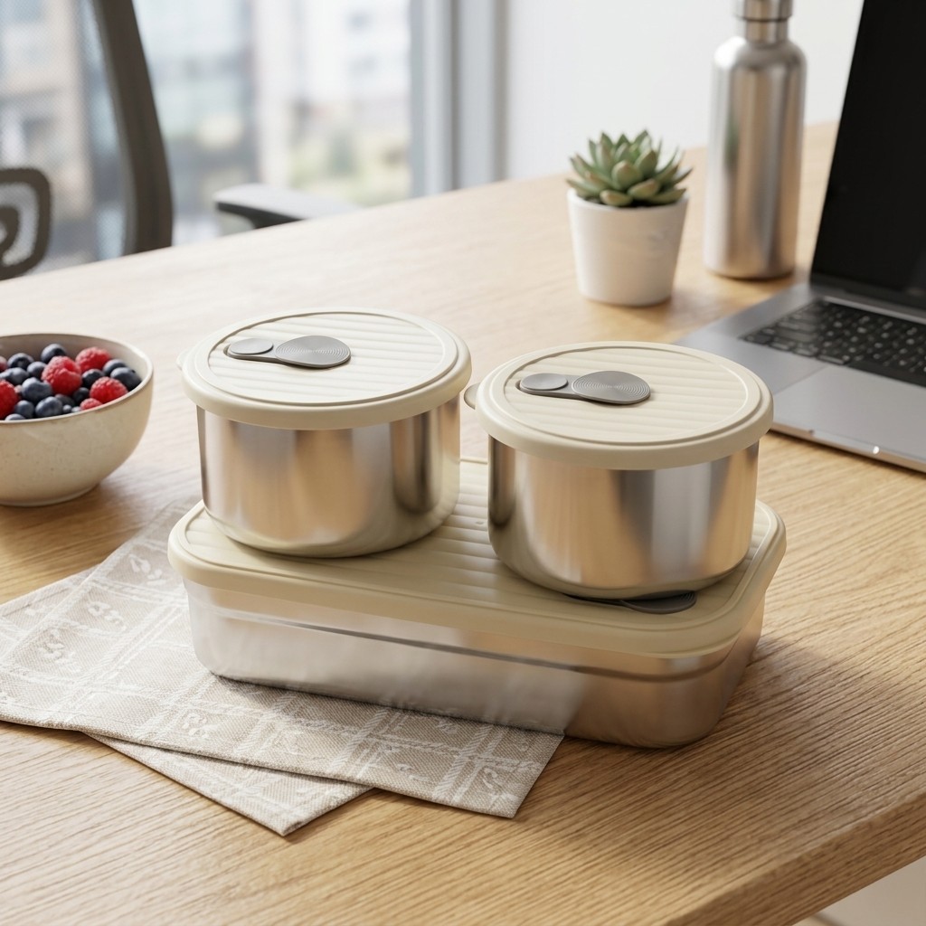 電子レンジ対応 304ステンレス製弁当箱セット 3コンパート - Food Storage Containers B&M のレビューと価格
