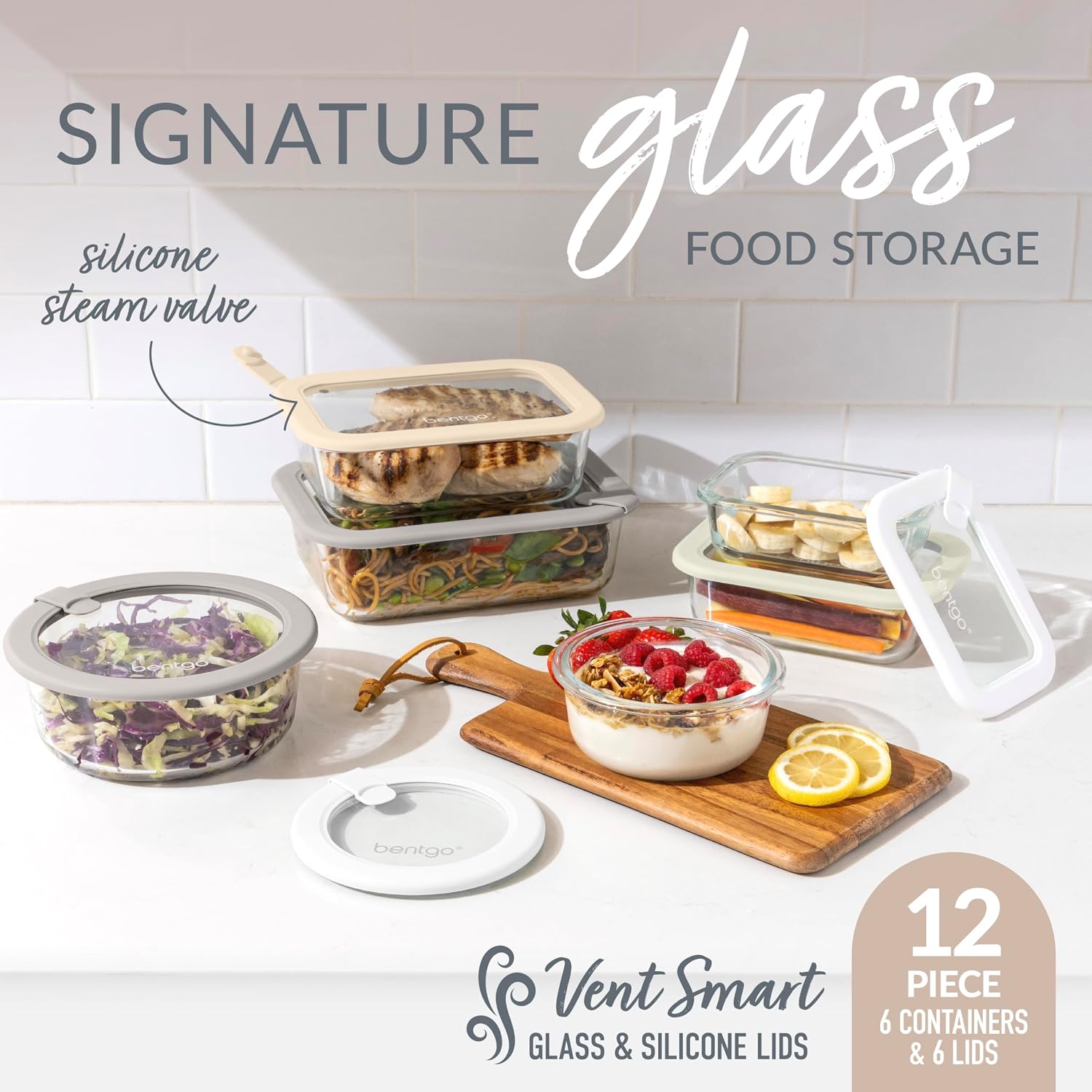 Bentgo シグネチャーガラス製食品保存容器（蓋付き）、1 - Food Storage Containers Glass のレビューと価格