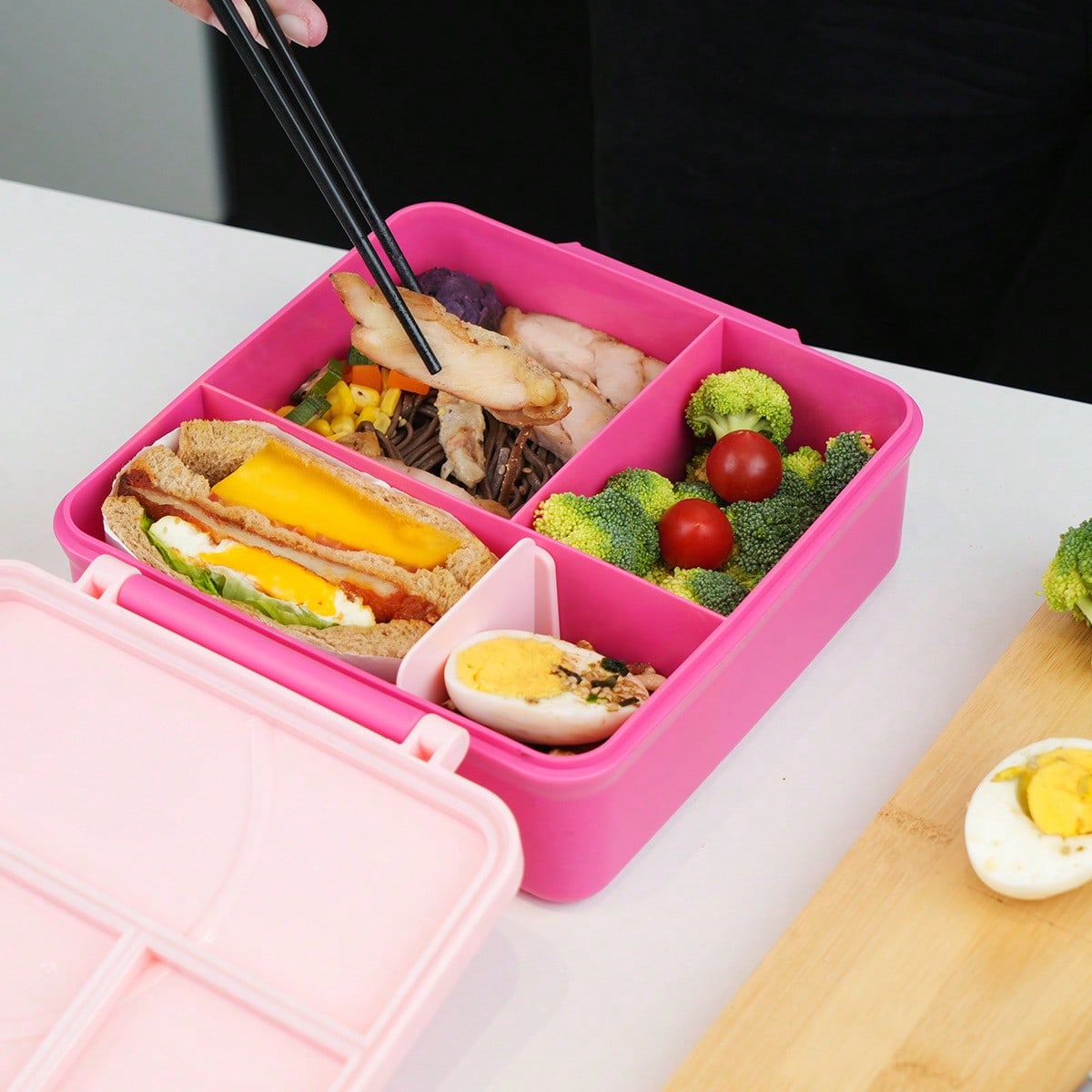 漏れ防止弁当箱 モダンでかわいい子供用食品保存容器 ピンク  - Food Storage Acrylic Containers のレビューと価格