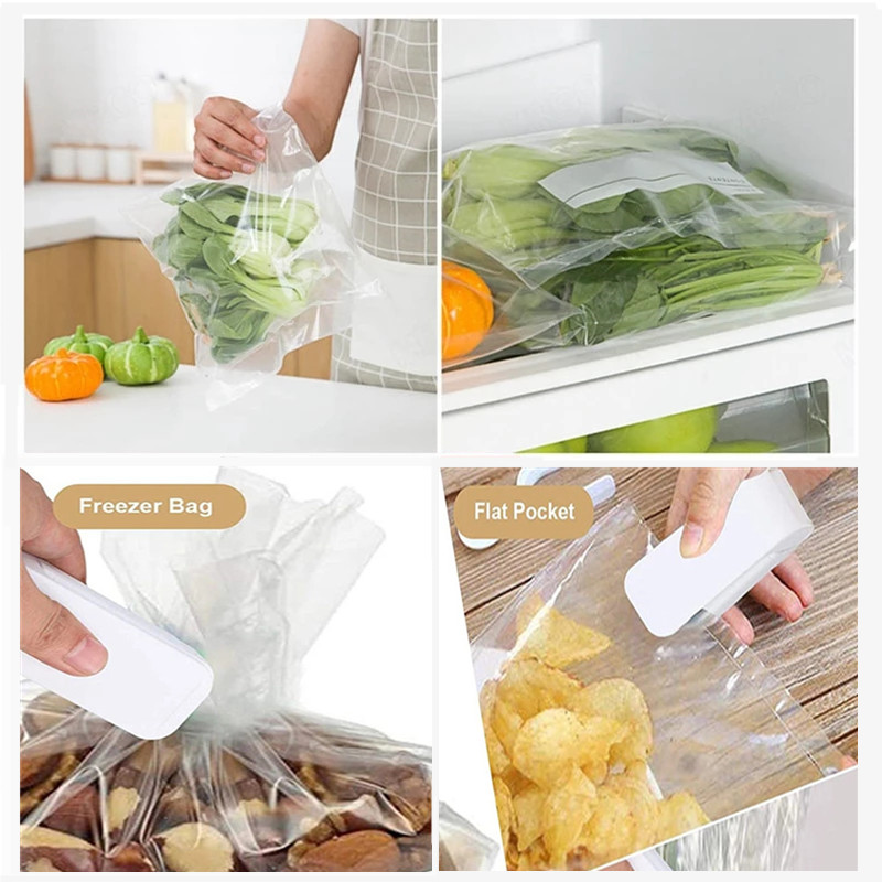 ポータブルバッグヒートシーラープラスチックパッケージ保存袋ク - Food Storage Zip Lock Bags のレビューと価格